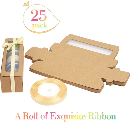 Boîte de sélection de Macaron de 25 paquets avec le ruban clair 6 Macaron de fenêtre