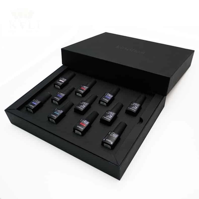 La boîte de luxe d'emballage de vernis à ongles a placé la boîte de fermeture d'aimant de Matt Black Handmade Custom Logo