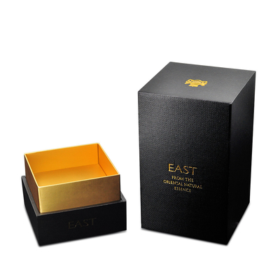 Logo adapté aux besoins du client par boîte de empaquetage de parfum de cosmétique noir vide de carton