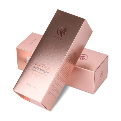 boîte cosmétique de luxe Rose Gold Paper Packaging de bouteille des soins de la peau 100ml