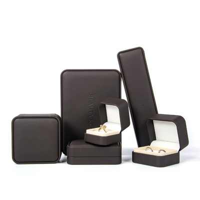Collier fait sur commande Ring Box de bracelet de Logo Leather Jewelry Box Earring