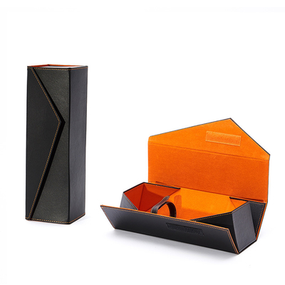 Boîte-cadeau de empaquetage en cuir classiques d'unité centrale de vin avec des accessoires