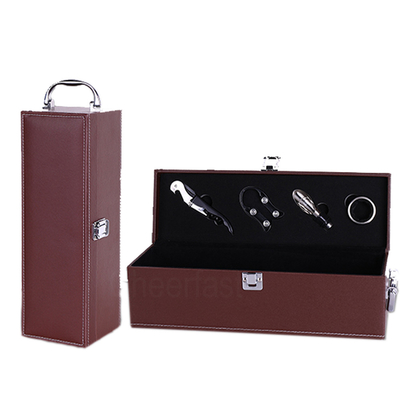 Emballage simple en cuir de boîte à vin du boîte-cadeau 0.25mm d'unité centrale