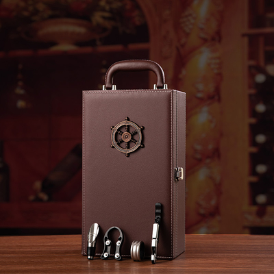 Boîte-cadeau en cuir Champagne Bottle Packaging de luxe de cadeau de vin