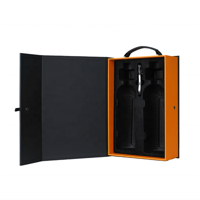 boîte Champagne Bottle Leather Packaging de luxe à vin de cuir de fer-blanc de 0.30mm