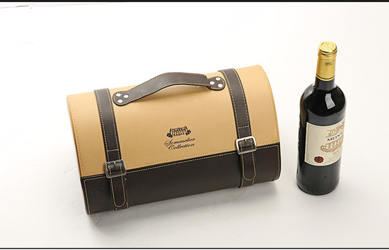 Boîte en cuir de luxe à vin de bouteille d'emballage de bouteille de cadeau d'unité centrale avec des outils