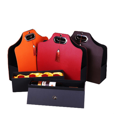 Boîte-cadeau en cuir de 2 bouteilles de vin