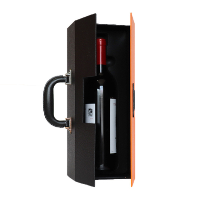 Boîte-cadeau en cuir de bouteille de vin d'unité centrale de plaine rectangulaire faite sur commande de haute qualité de Logo Mothers Day Christmas Birthday