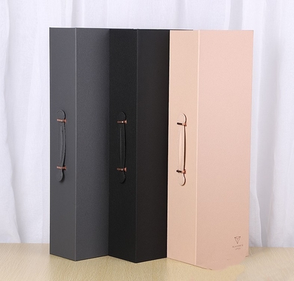 Boîte rectangulaire de fleur de boîte-cadeau de vin rouge d'emballage de Saint-Valentin en cuir portative de boîte