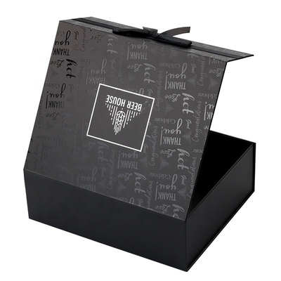 Boîte magnétique de luxe de papier se pliante d'emballage de paquet plat de boîte-cadeau