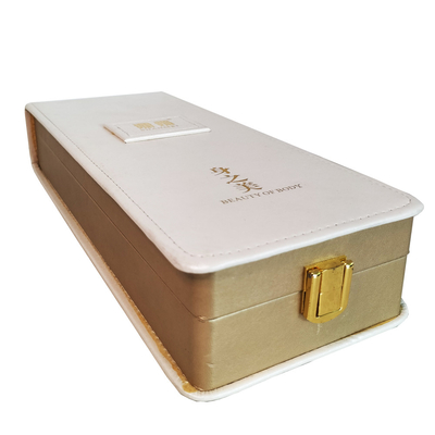 Les boîtes à bijoux de cuir de velours de stockage de carton ont imprimé les boîtes de empaquetage de cadeau en cuir de luxe avec la tirette