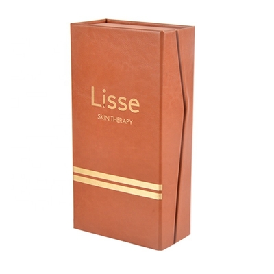 Boîte-cadeau de empaquetage d'unité centrale Flip Top Lid Cosmetic Perfume de paquet magnétique en cuir fait sur commande de papier
