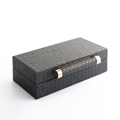 Boîte à bijoux en cuir 35.2x27x11.5cm de boîte-cadeau de noir de salon d'entrée