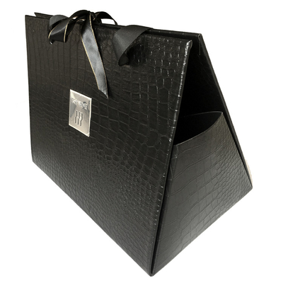 Logo Leather Gift Box Gift fait sur commande noircissent la boîte fois au vin 2