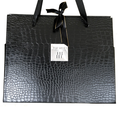 Logo Leather Gift Box Gift fait sur commande noircissent la boîte fois au vin 2