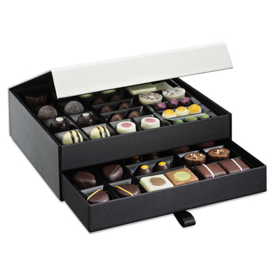 Boîte-cadeau de empaquetage magnétique de chocolat tiroir de forme de livre de 2 couches rigide
