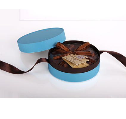 Tube de luxe de papier de carton empaquetant la boîte ronde à chocolat avec le couvercle