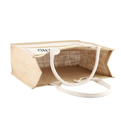 Logo adapté aux besoins du client par sac de jute de Tote Bag Eco Friendly Reusable de toile de jute de plage