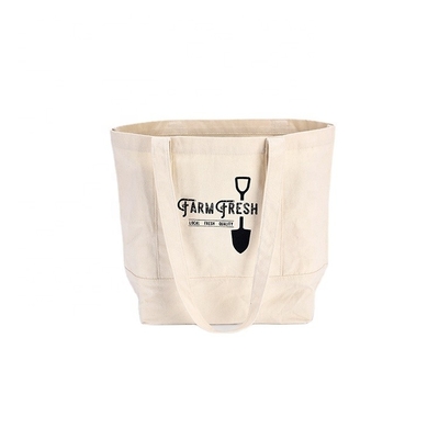 Sac de Tote Bags Pure Cotton Canvas des femmes d'épaule de plage avec le logo imprimé