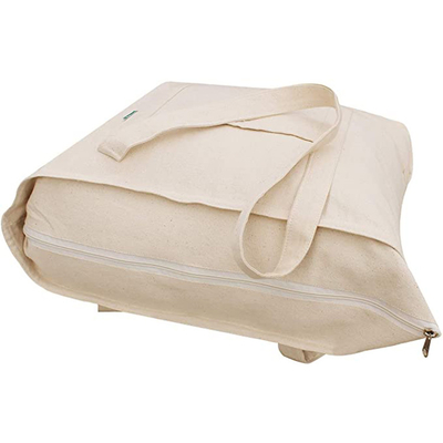 Logo imprimé de Tote Bag With Pocket Custom de toile de tirette