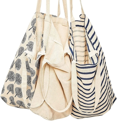 Tissu de toile de coton Tote Bags réutilisable pour l'épicier, pouces des achats 15x16.5