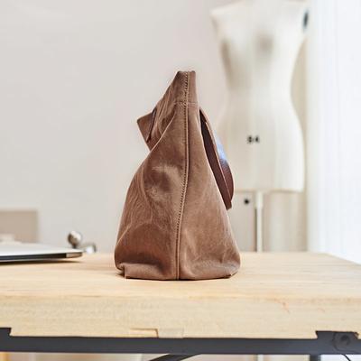 Toile en cuir Tote Bag Leather Handle Foldable Tote Bag d'épaule