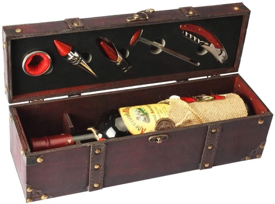 Boîte simple à vin de cadeau de cadeau de boîte en bois de la meilleure qualité à vin pour le mariage d'anniversaire