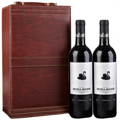 Cadeau portatif d'affaires de boîte à vin de bouteille de nouveau de style d'unité centrale grain en bois double