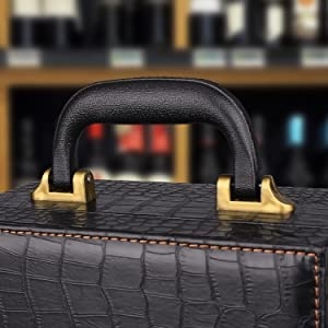 Boîte en cuir de la meilleure qualité faite main à vin avec la caisse accessoire de transporteur de vin de vin