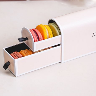 Coutume de carton de boîte-cadeau de Macaron de Noël de biscuits