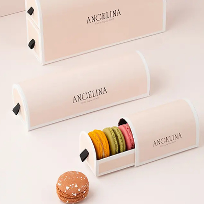 Coutume de carton de boîte-cadeau de Macaron de Noël de biscuits