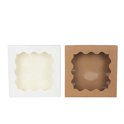 Boîtes de gâteau de papier de Contaienrs de cadeau de nourriture de Macaron de place pour la pâtisserie avec la fenêtre