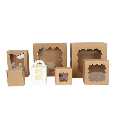 Boîtes de gâteau de papier de Contaienrs de cadeau de nourriture de Macaron de place pour la pâtisserie avec la fenêtre