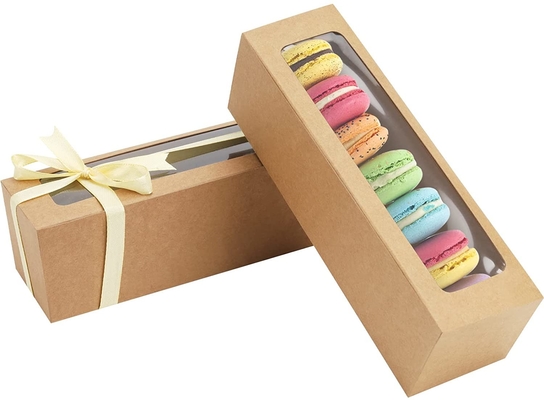 Bon prix Boîte de sélection de Macaron de 25 paquets avec le ruban clair 6 Macaron de fenêtre en ligne