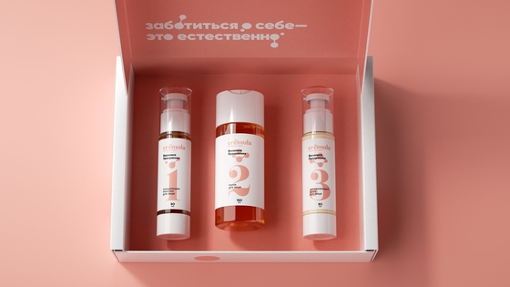 Bon prix Soins de la peau cosmétiques d'ensemble de boîte d'emballage de papier de cadeau de fille rose de luxe en ligne