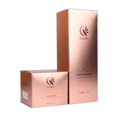 Bon prix boîte cosmétique de luxe Rose Gold Paper Packaging de bouteille des soins de la peau 100ml en ligne