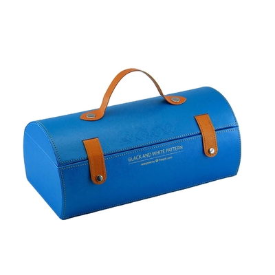 Bon prix Carton royal en cuir de luxe fait sur commande d'affichage d'orchidée d'unité centrale avec la poignée de ceinture de boucles en ligne