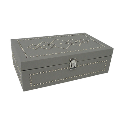 Bon prix Boîte-cadeau en cuir adapté aux besoins du client de boîte en bois de décoration de rivet d'unité centrale de vin de mode de thé de chocolat de boîte classique d'emballage en ligne