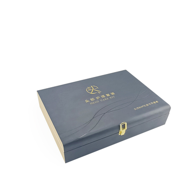 Bon prix Valise de serrure de charnière de matériel emballant la boîte en cuir de Glod Logo Personalized Engraved Leather Gift de boîte de noir d'unité centrale en ligne