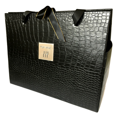 Bon prix Logo Leather Gift Box Gift fait sur commande noircissent la boîte fois au vin 2 en ligne